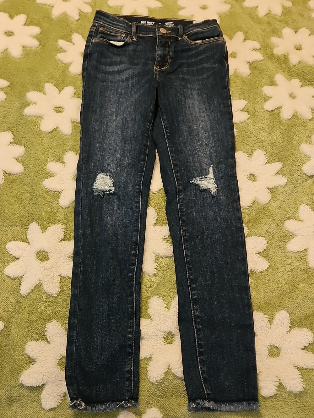 Old Navy Women's Dark Indigo Distressed Skinny Jeans